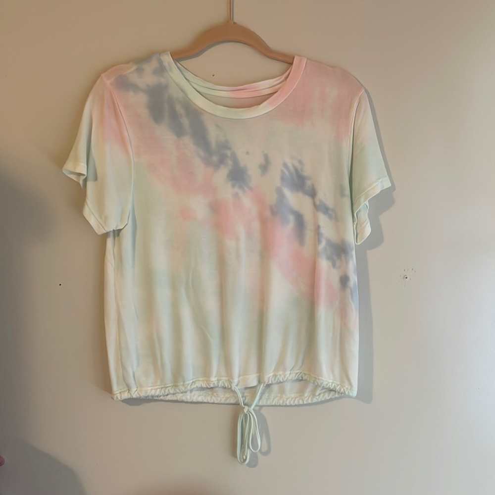 Womens M Southern Shirt Blue, Pink, Mint, White tie dye